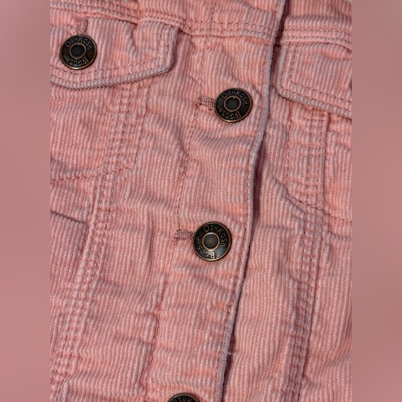 OshKosh Girls Pink Corduroy Jacket Sherpa Lined Faux Fur 4T Button Front Coat - Picture 5 of 15